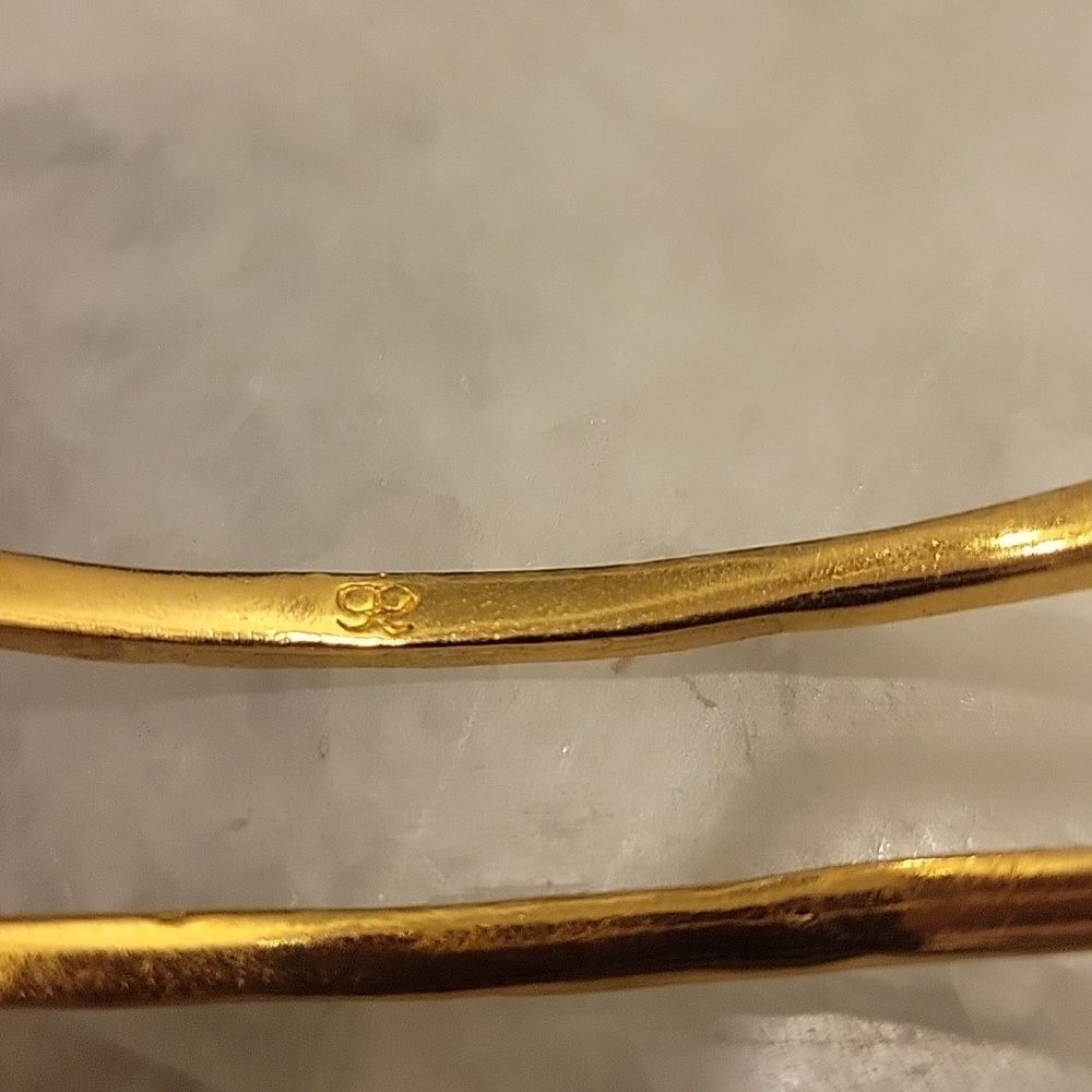 NWT Gorjana Teagan Cuff 18K Gold Bracelet Bangle Think Boho Stack Layer Feminine - Picture 8 of 11